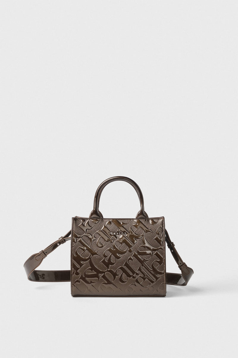 Mini Shopper Allover In Vernice • Moro