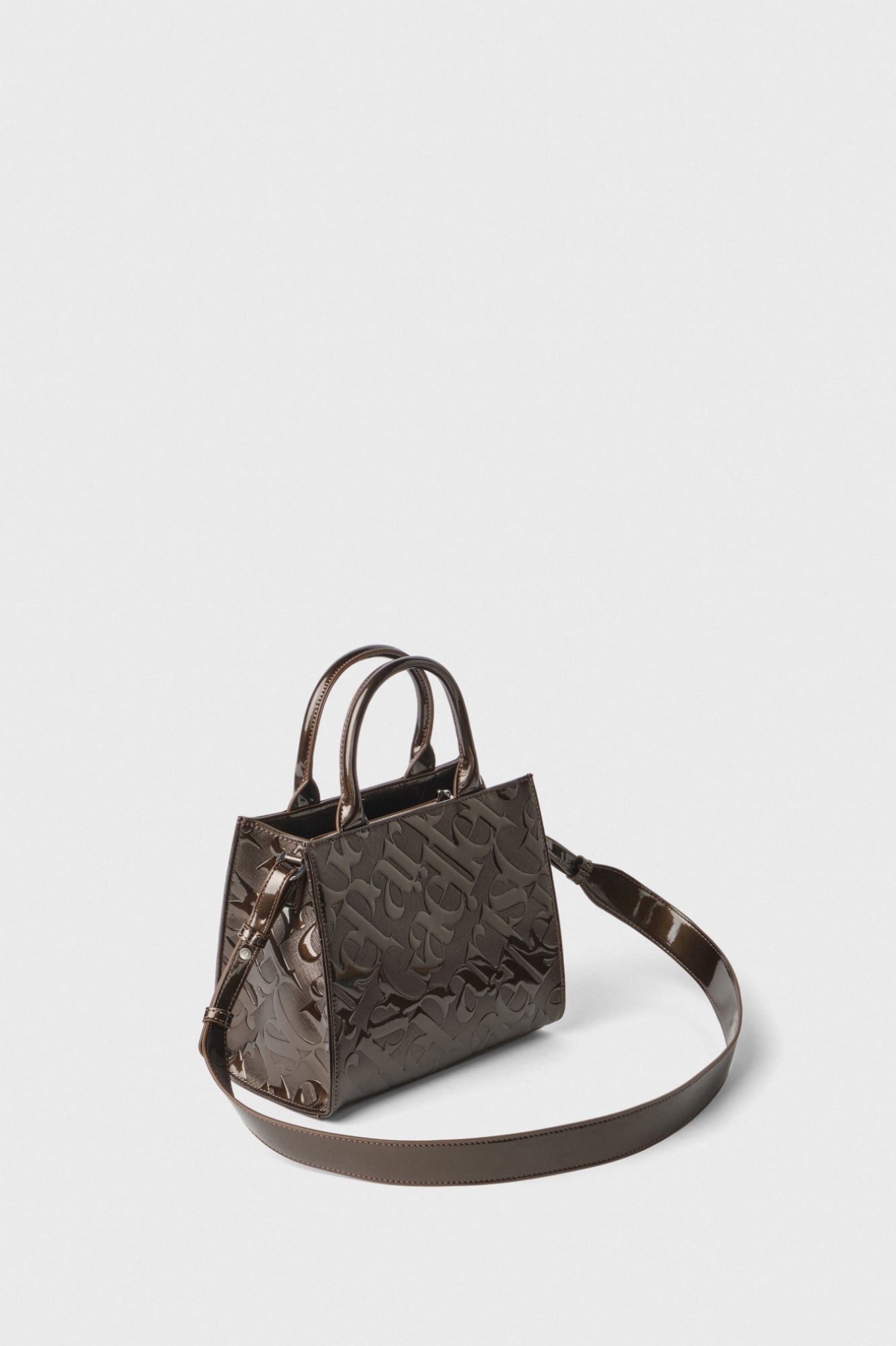 Mini Shopper Allover In Vernice • Moro