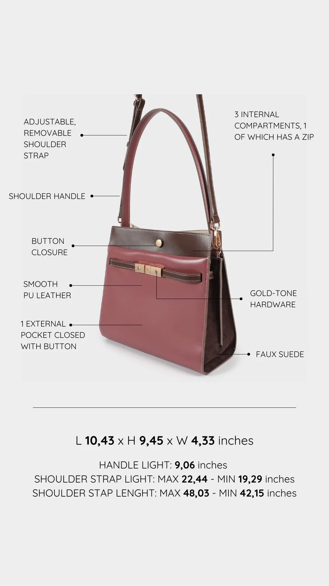 Label Rose Borsa a tracolla GRACE 5.0 - MALVA