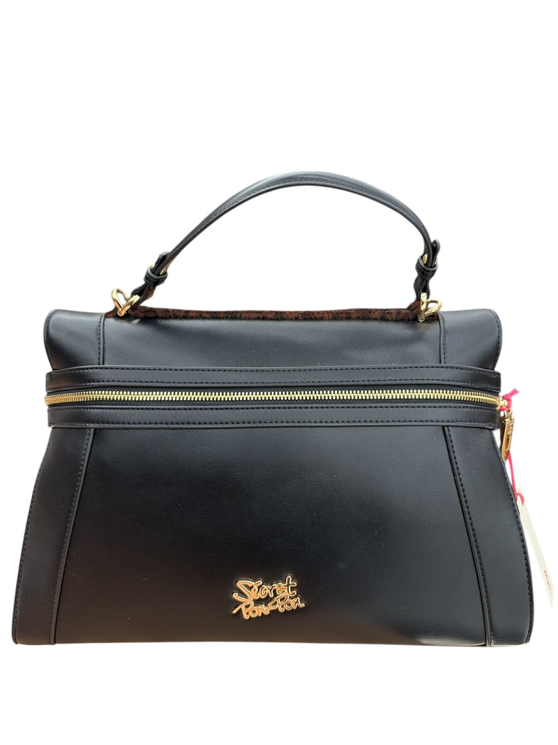 Secret pon pon borsa a mano Ines Satchel Medium Black/Leo