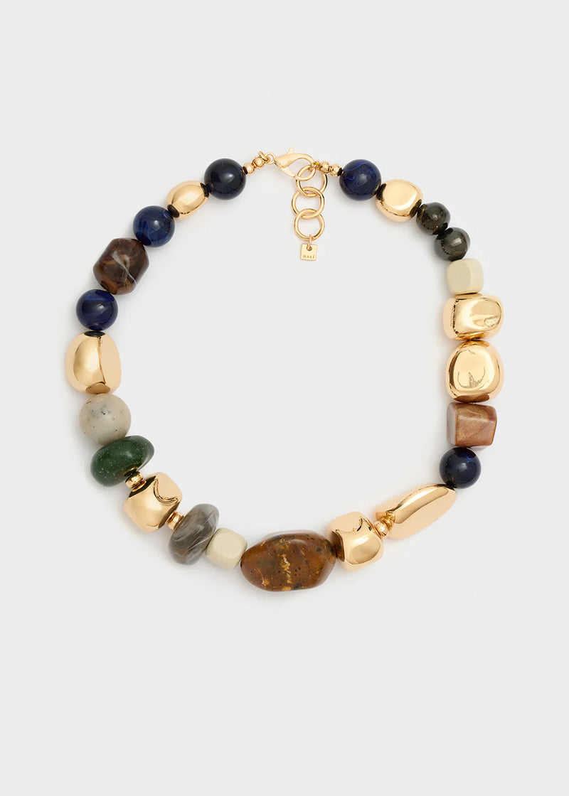 Nali' Collana Pepite Resina oro/blu