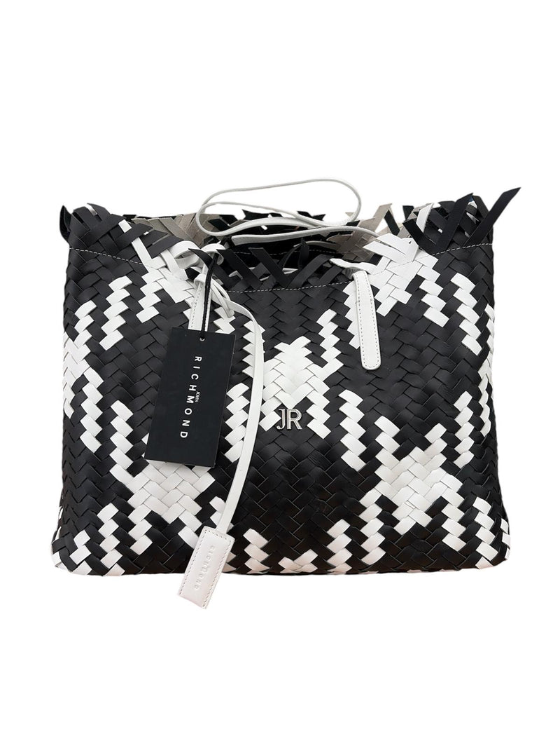 John Richmond Borsa A Spalla Bianca/Nera
