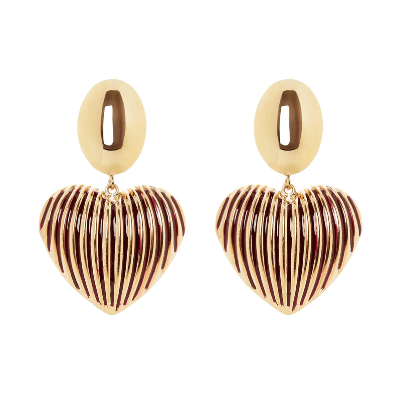 Sodini Orecchini ovale e cuore Malena - Rosso