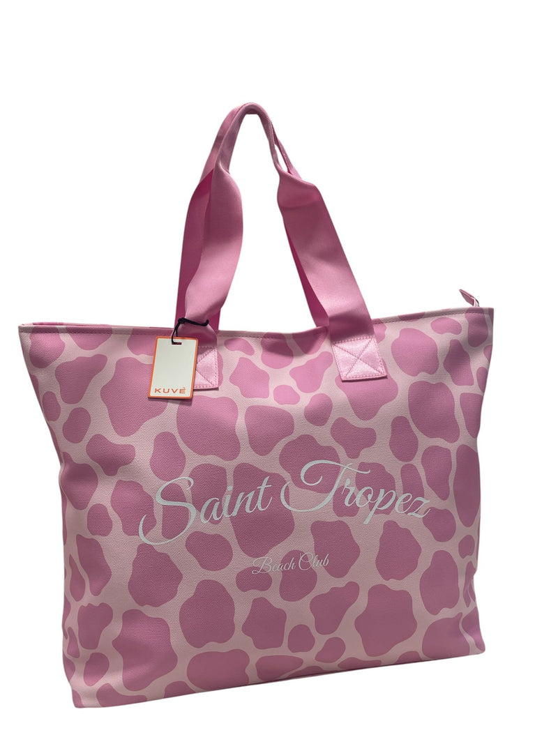Kuvè Borsa Mare Grande Rosa Leopard