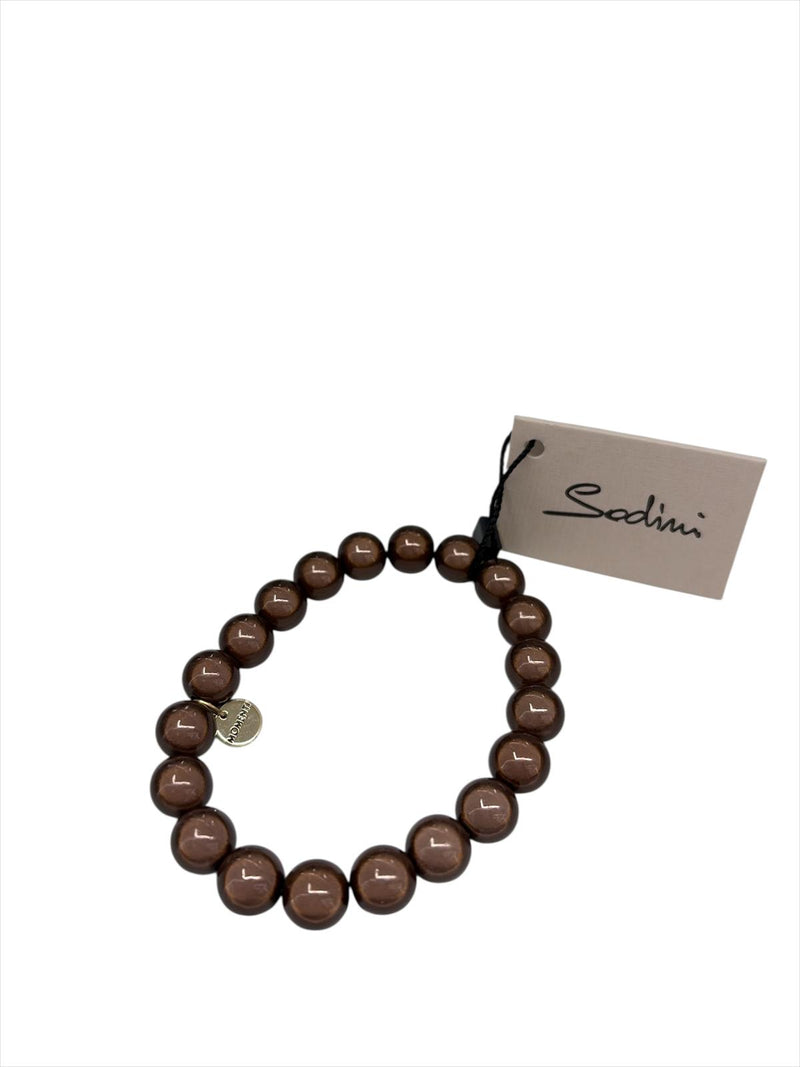 Sodini Bijoux Bracciale Elastico a piccole boule Marrone