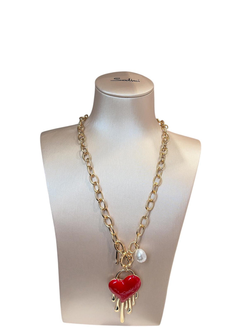 Mya Accessories Collana Catena Con Cuore Oro
