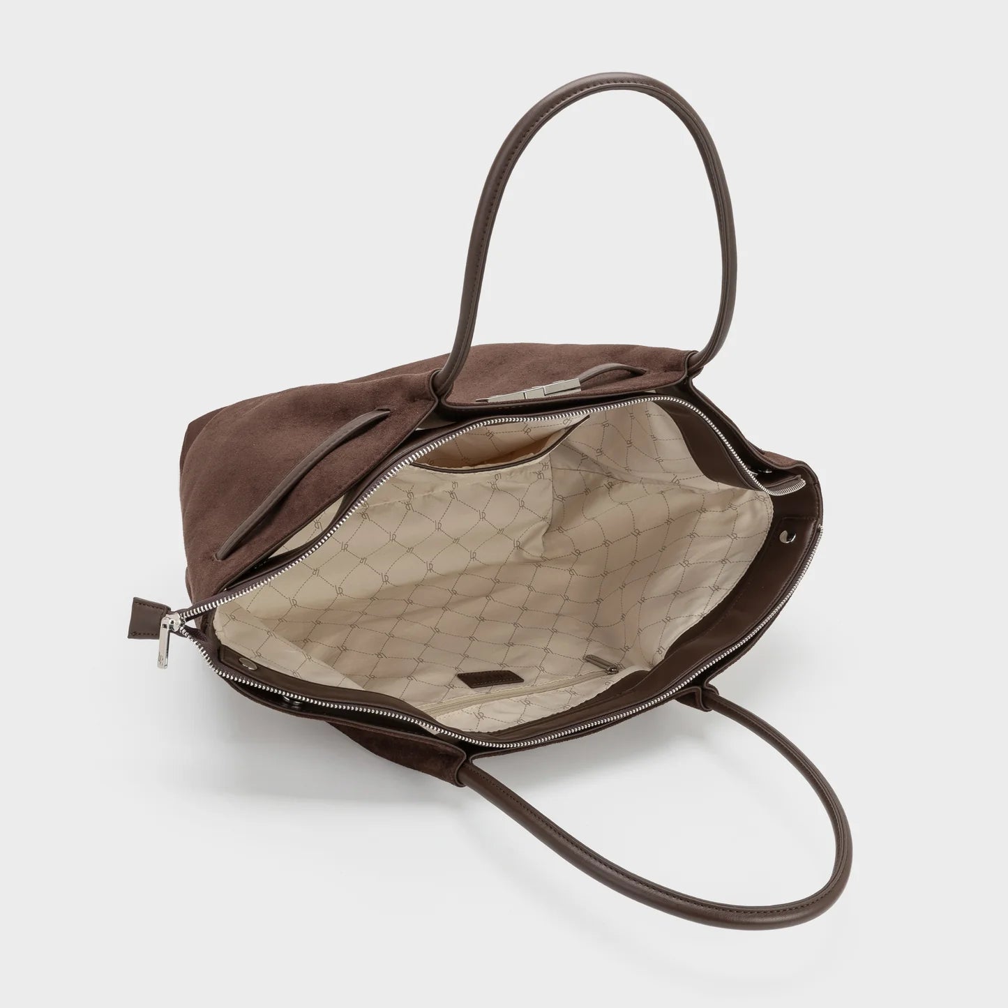 Label Rose Borsa A Spalla/Tracolla Brielle Big Marrone Scuro/Silver