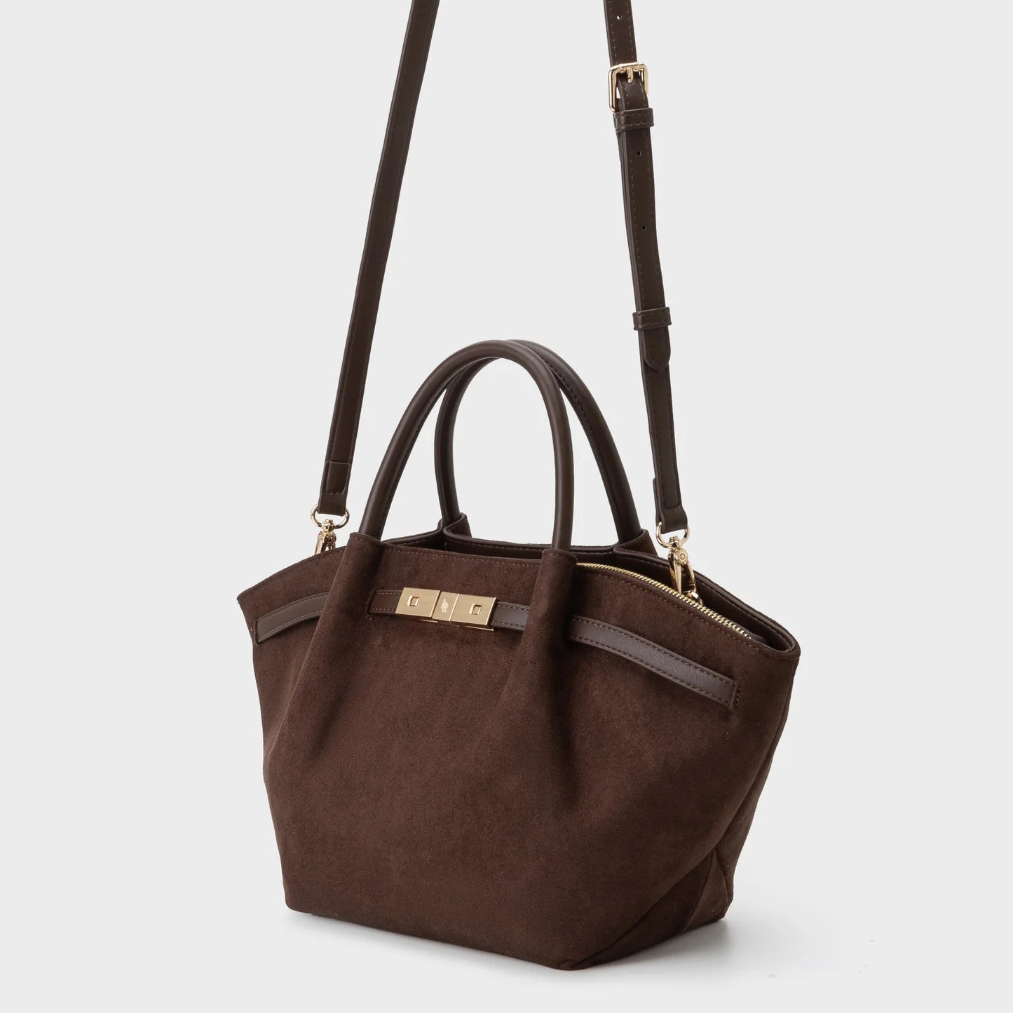 Label Rose Borsa A Mano/Tracolla Brielle Small Marrone Scuro/Gold