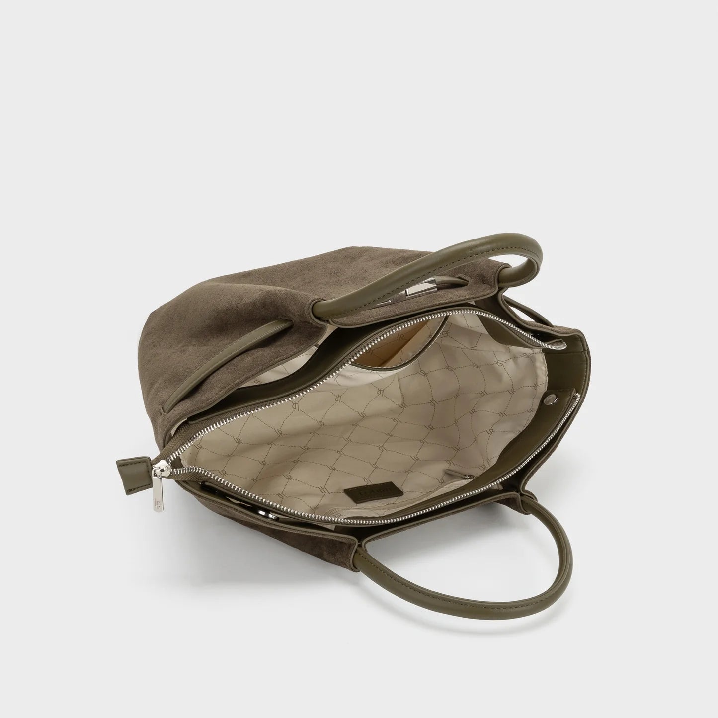 Label Rose Borsa A Mano/Tracolla Brielle Small Verde Fango/Silver