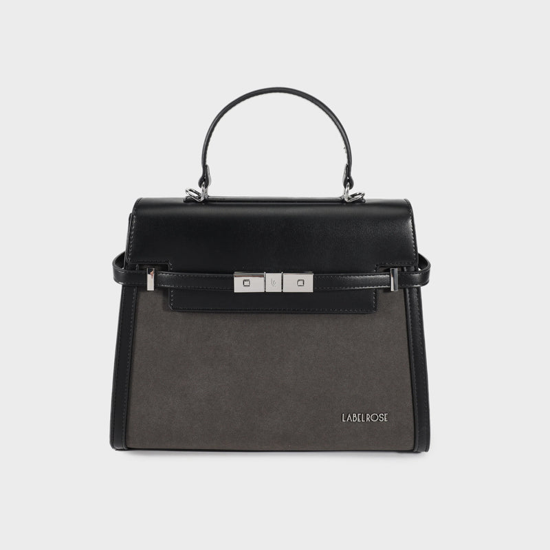 Borsa a mano GRACE SUEDE BIG - BLACK