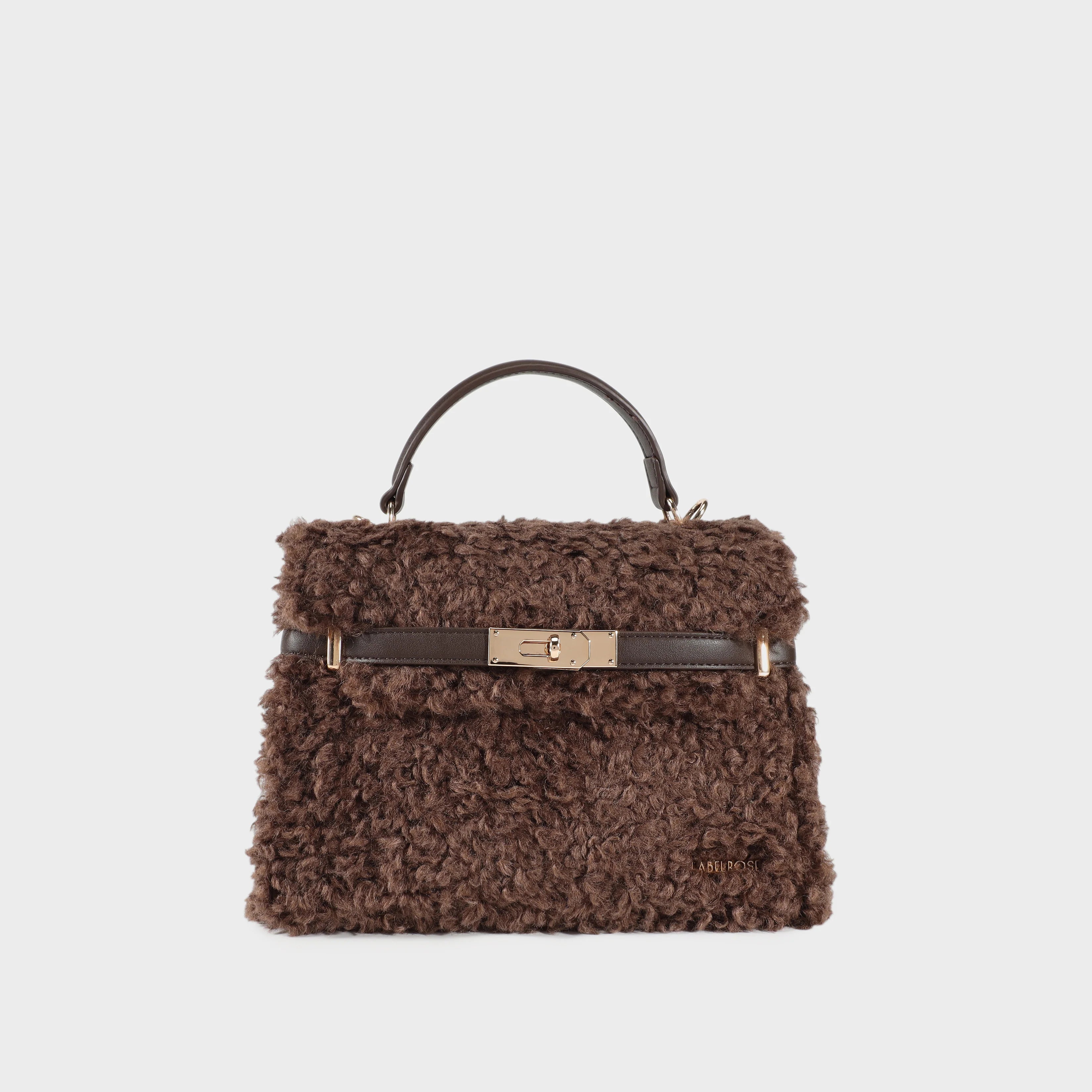 Label Rose Borsa a Mano Grace Teddy Dark Brown