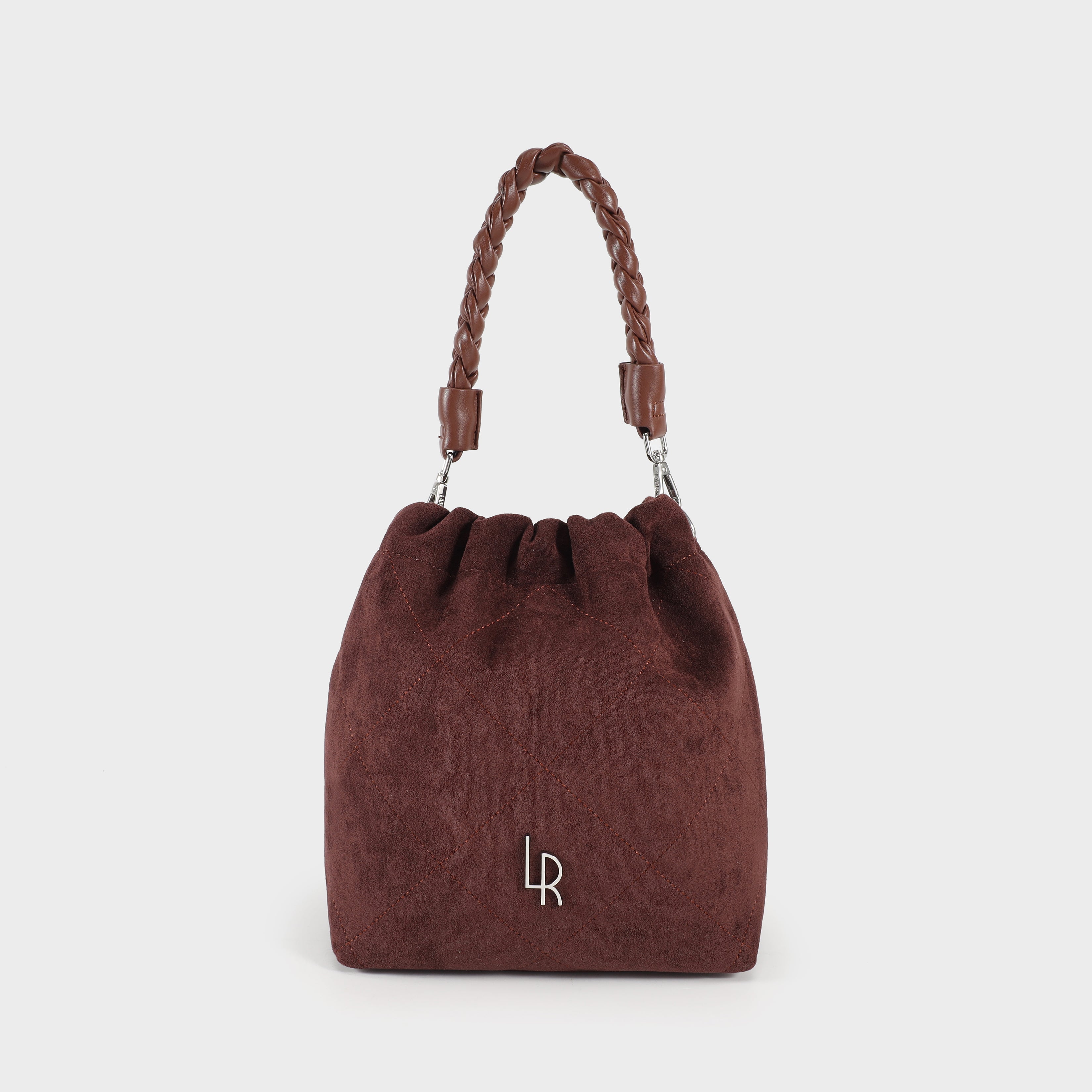 Label Rose Borsa a secchiello MATILDE SUEDE - BROWN