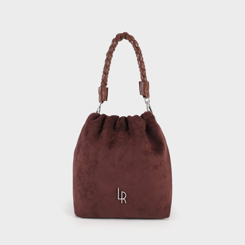 Label Rose Borsa a secchiello MATILDE SUEDE - BROWN