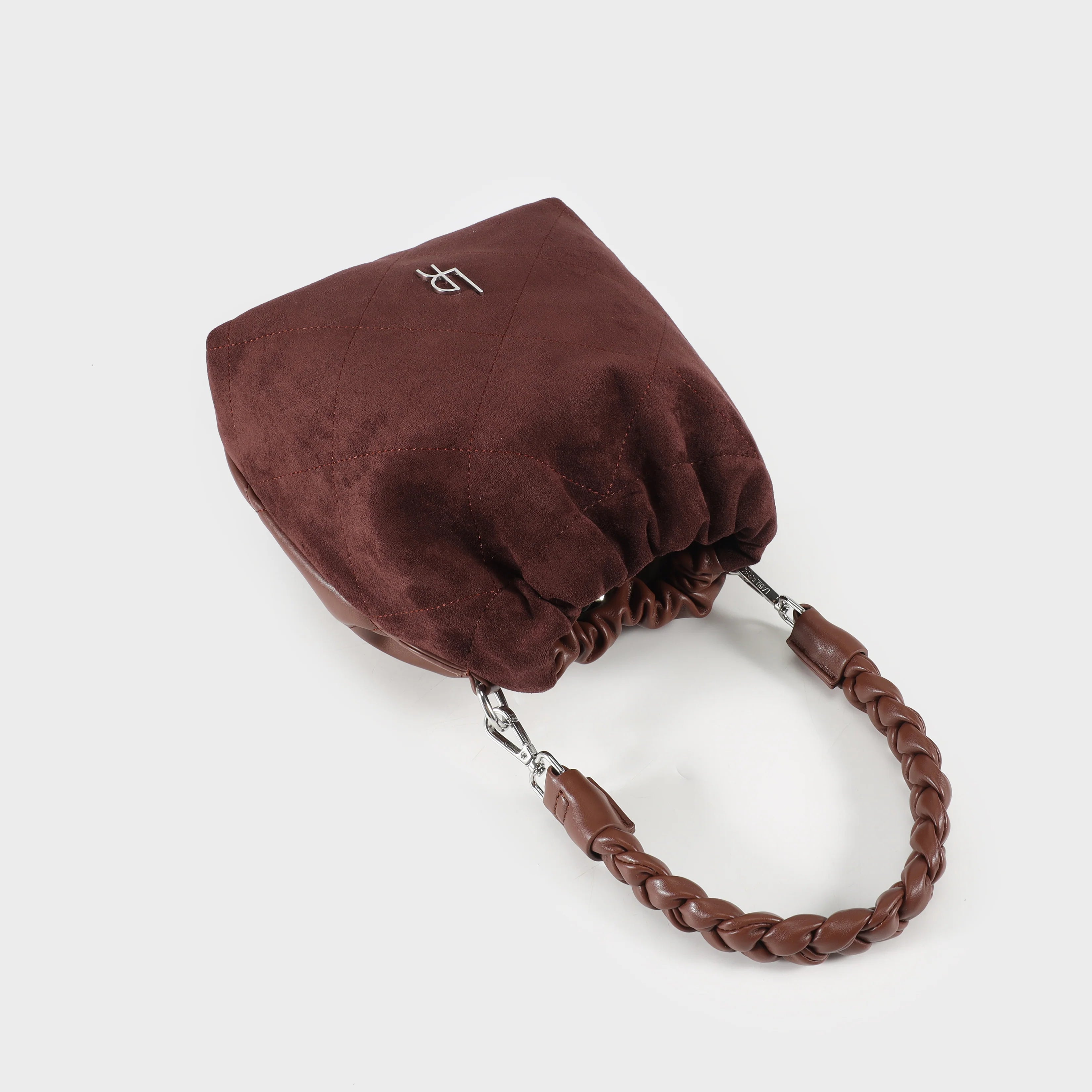 Label Rose Borsa a secchiello MATILDE SUEDE - BROWN