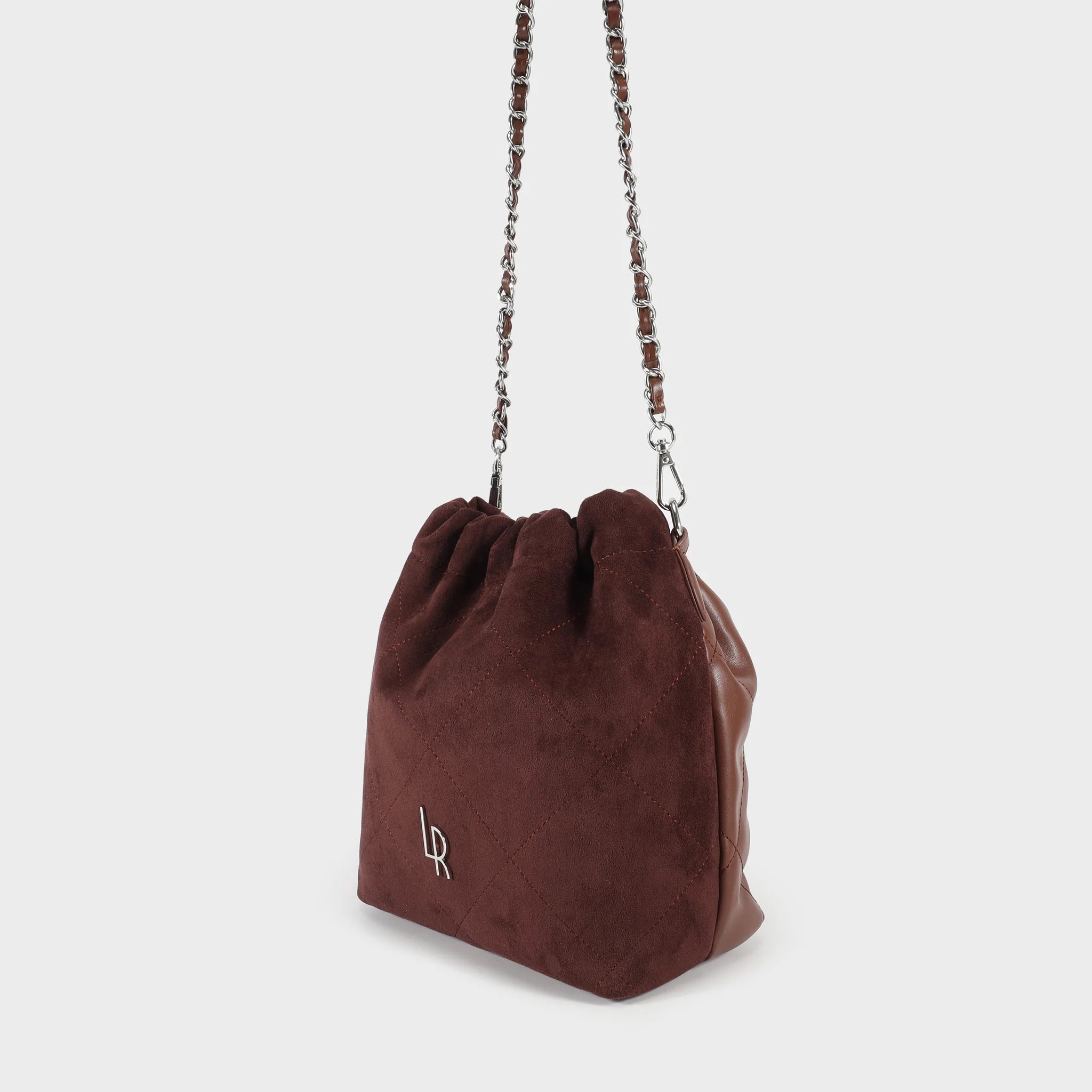 Label Rose Borsa a secchiello MATILDE SUEDE - BROWN