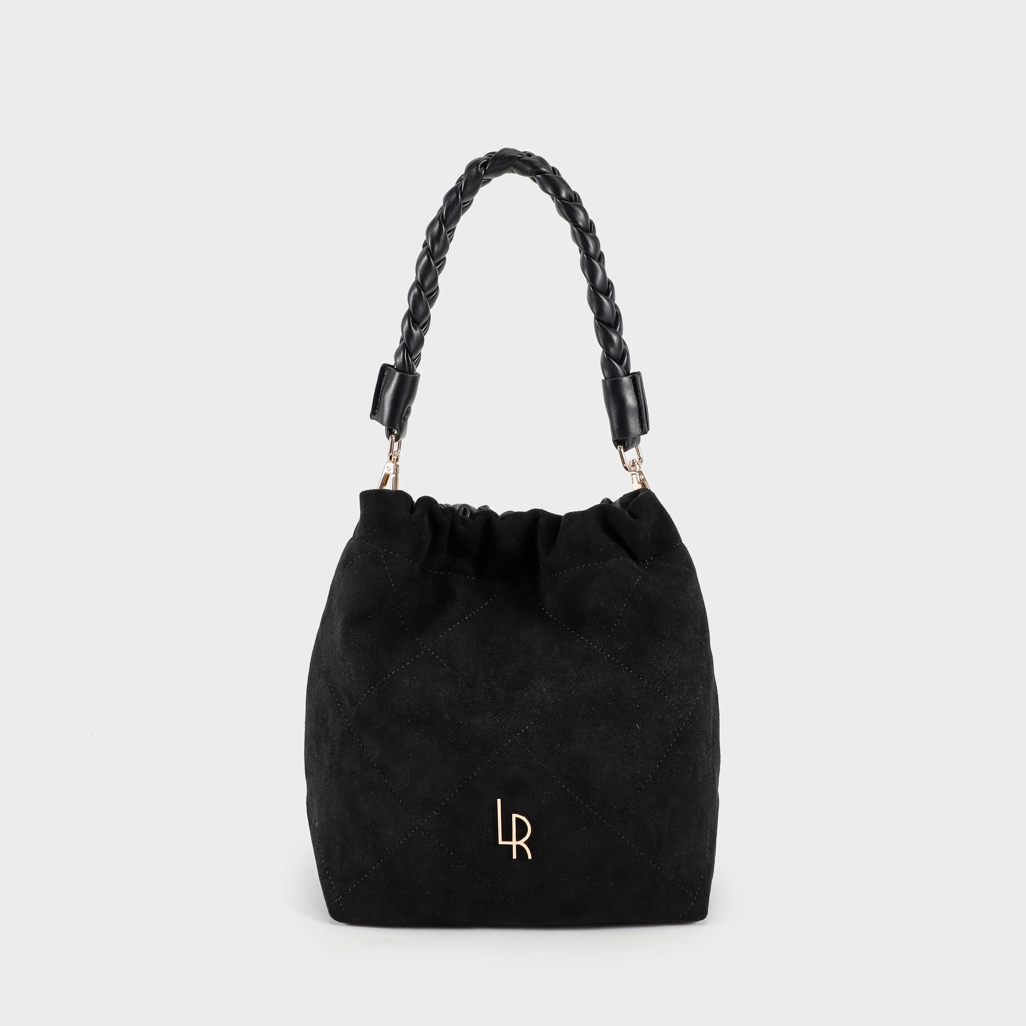 Label Rose Borsa a secchiello MATILDE SUEDE - BLACK