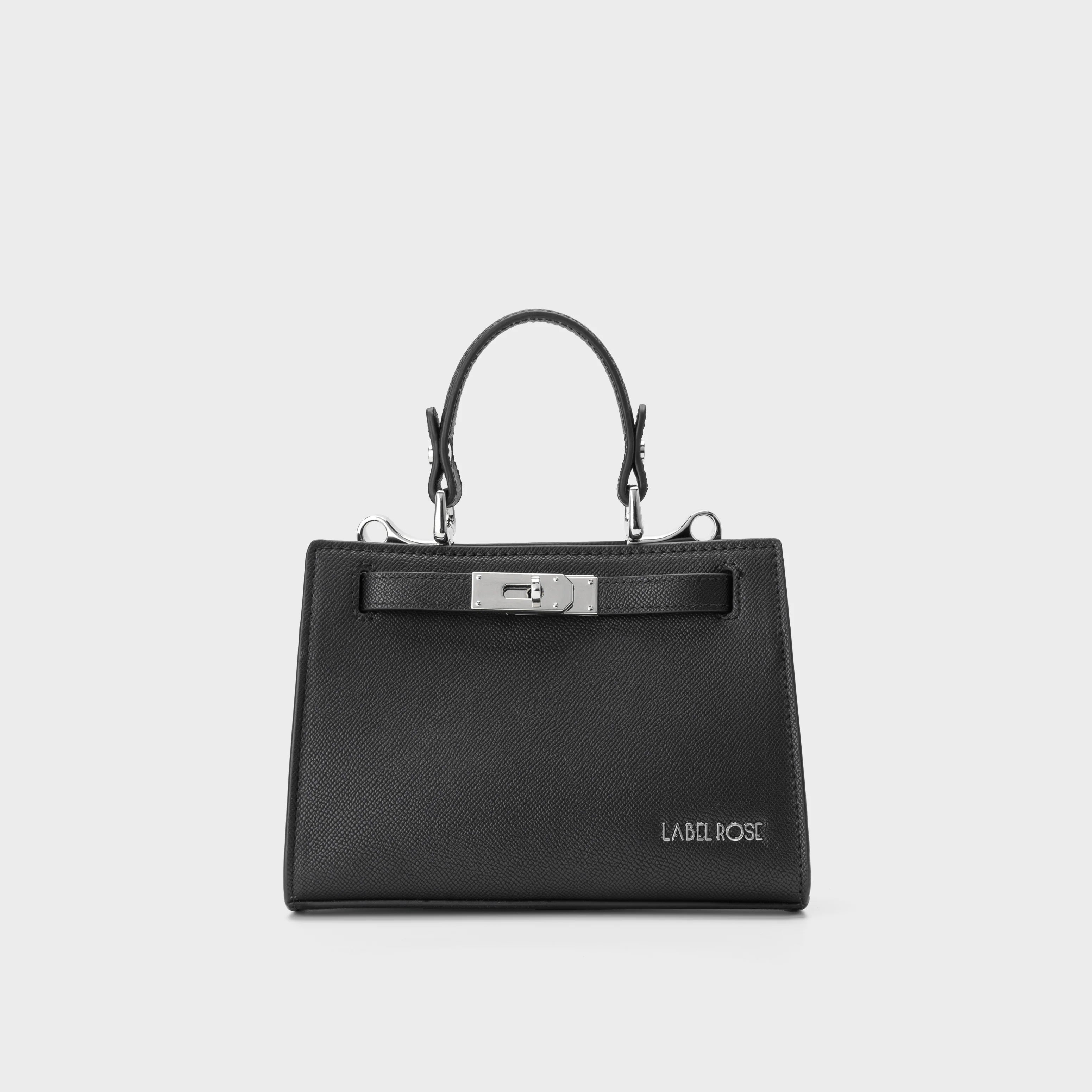 Label Rose Borsa a mano PARIS MINI - BLACK SILVER