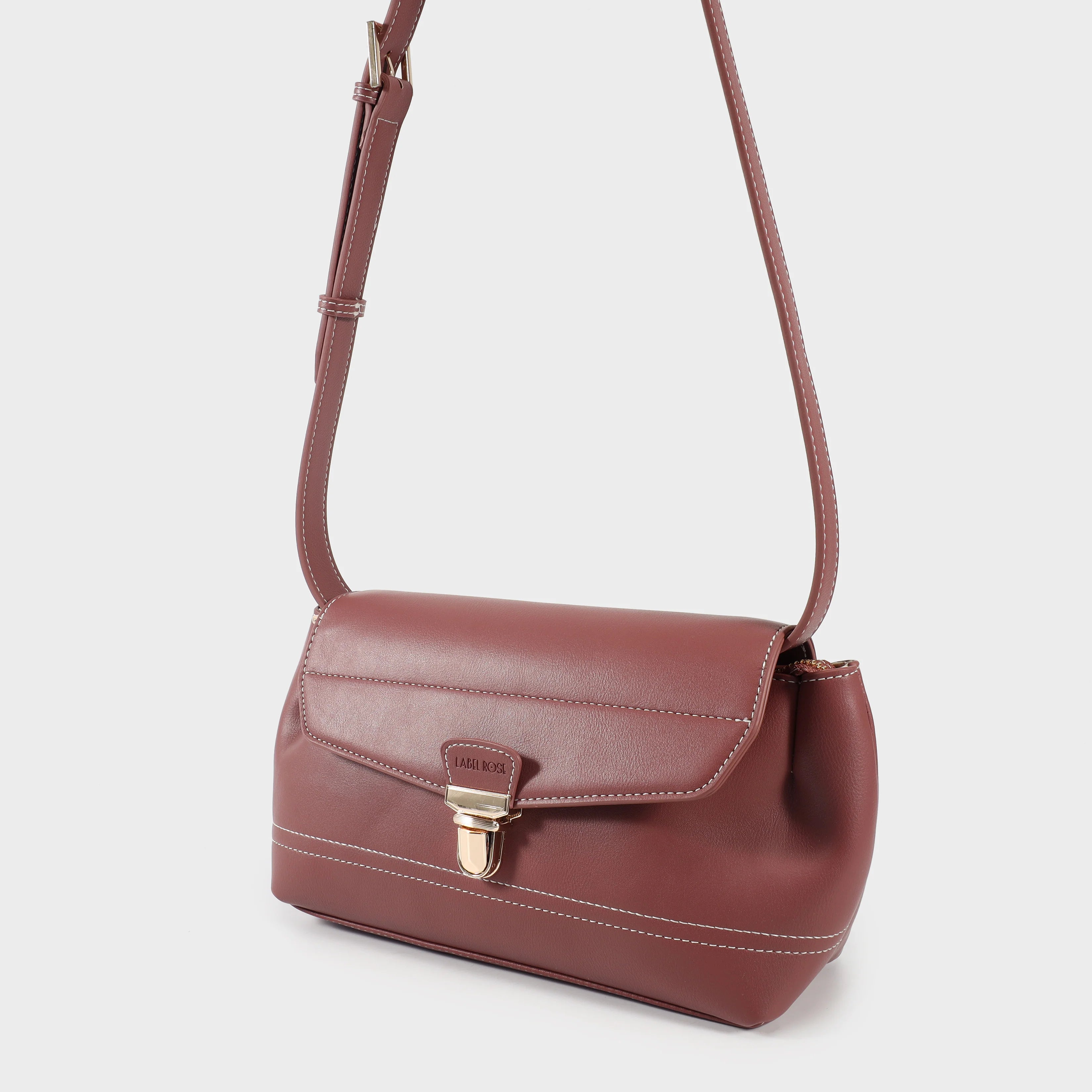 Label Rose Borsa a spalla GWYNETH- MALVA