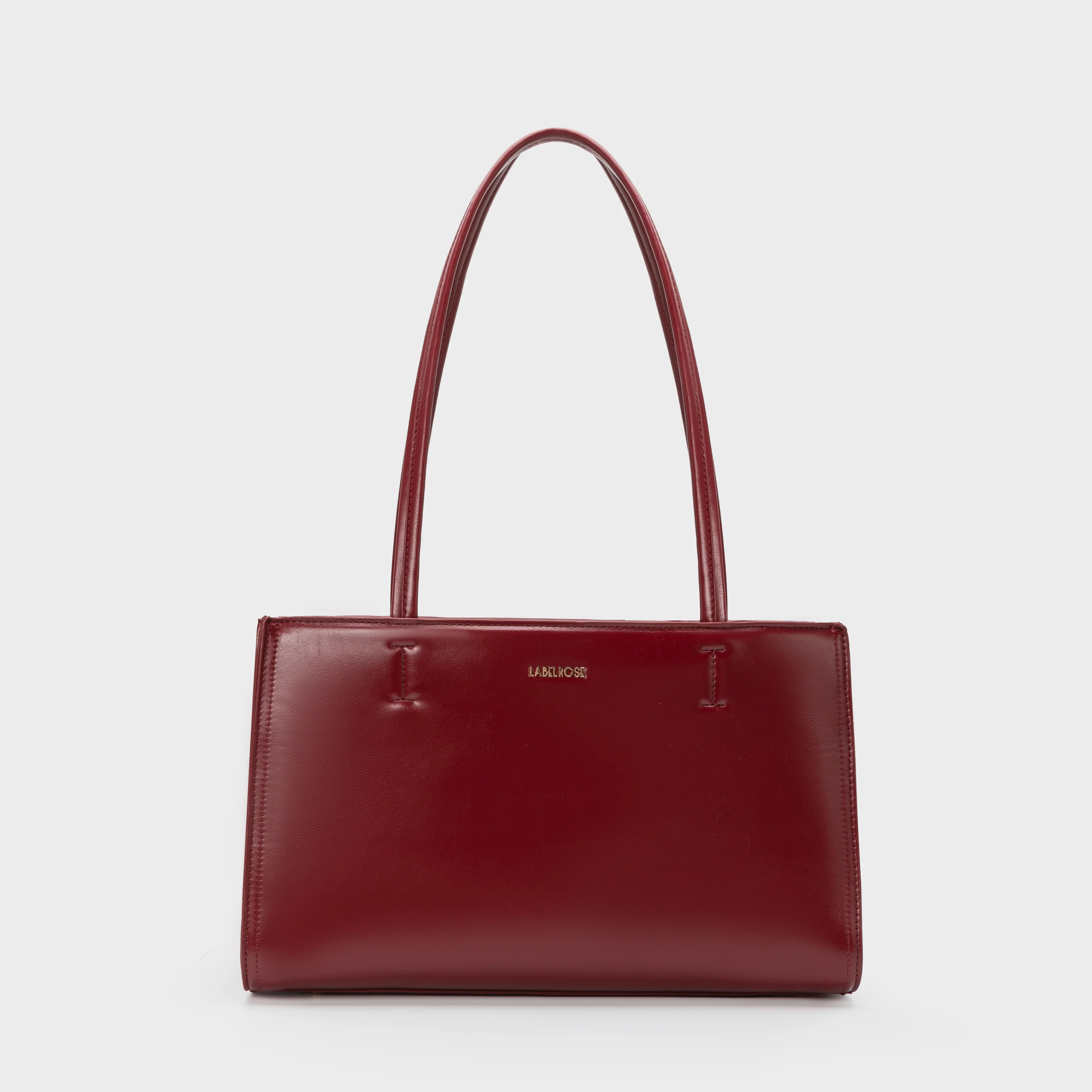 Borsa a Spalla Label Rose Patent Tote Burgundy