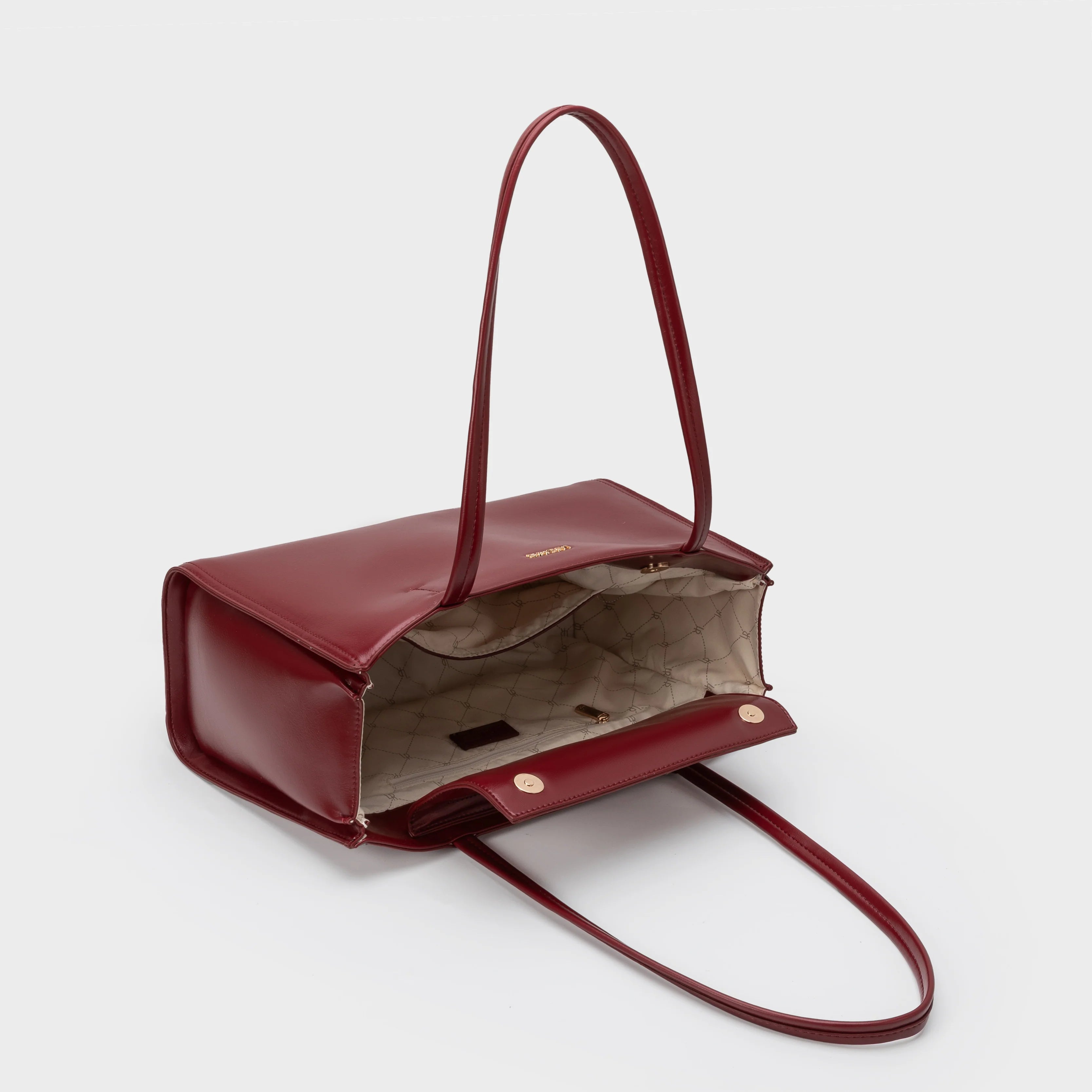 Borsa a Spalla Label Rose Patent Tote Burgundy