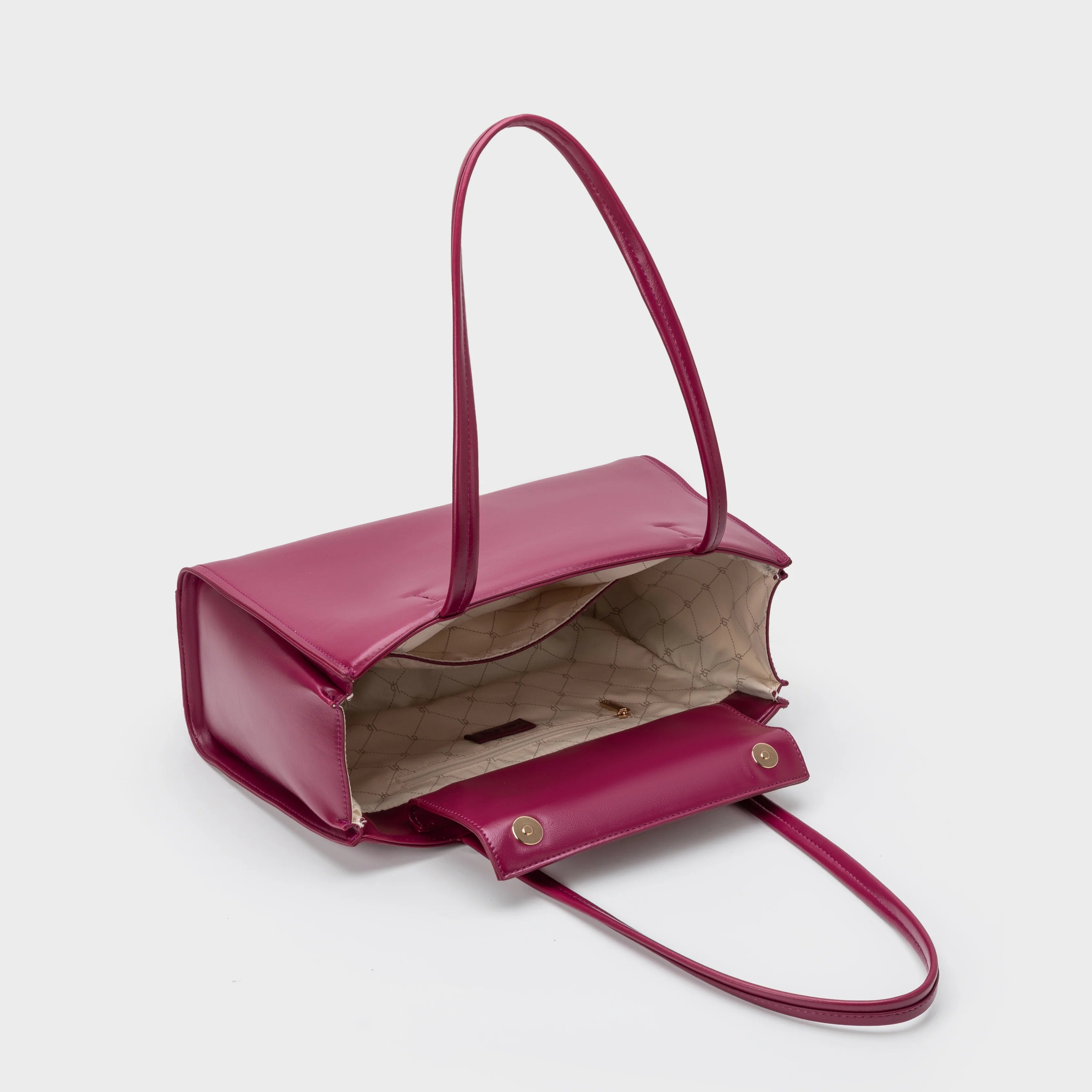 Borsa a Spalla Label Rose Patent Tote Plum