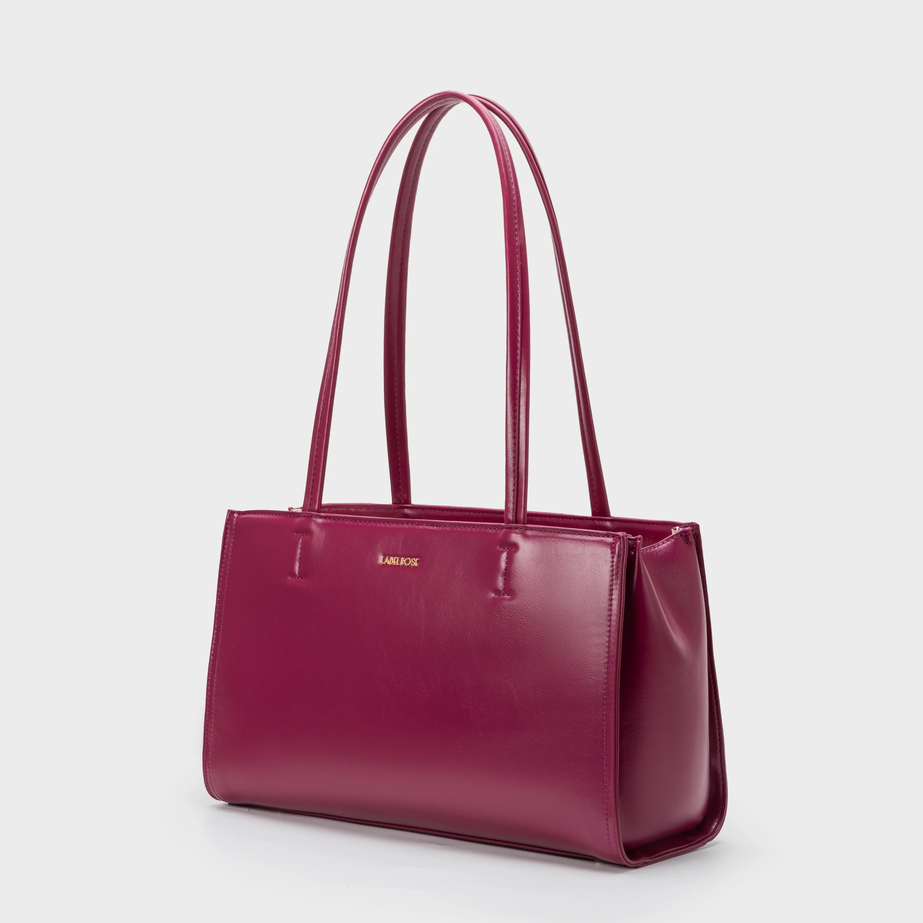 Borsa a Spalla Label Rose Patent Tote Plum