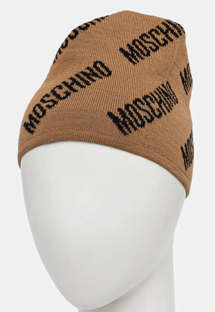 Berretto in lana Beige/nero