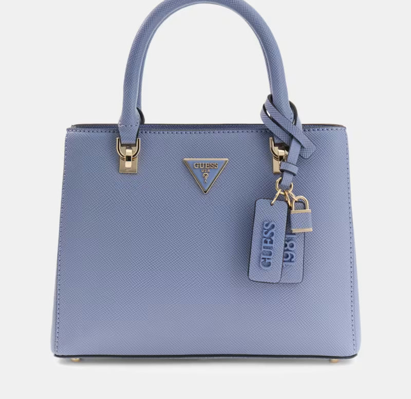 Guess Borsa a mano Noelle saffiano Grey Blu