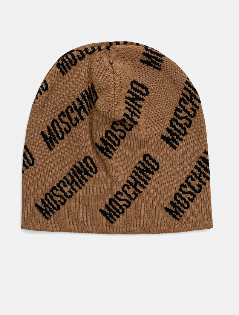 Berretto in lana Beige/nero