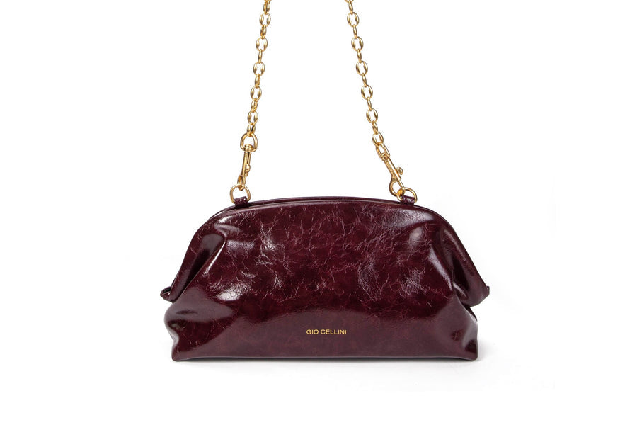 Gio cellini borsa a mano bordeaux lucida