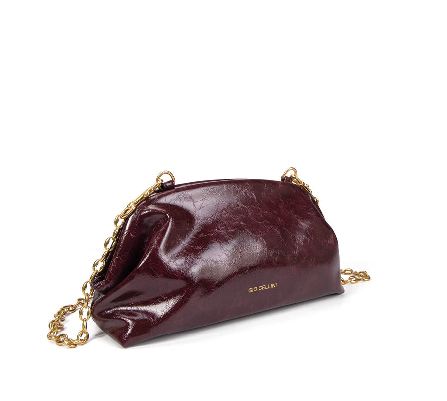 Gio cellini borsa a mano bordeaux lucida