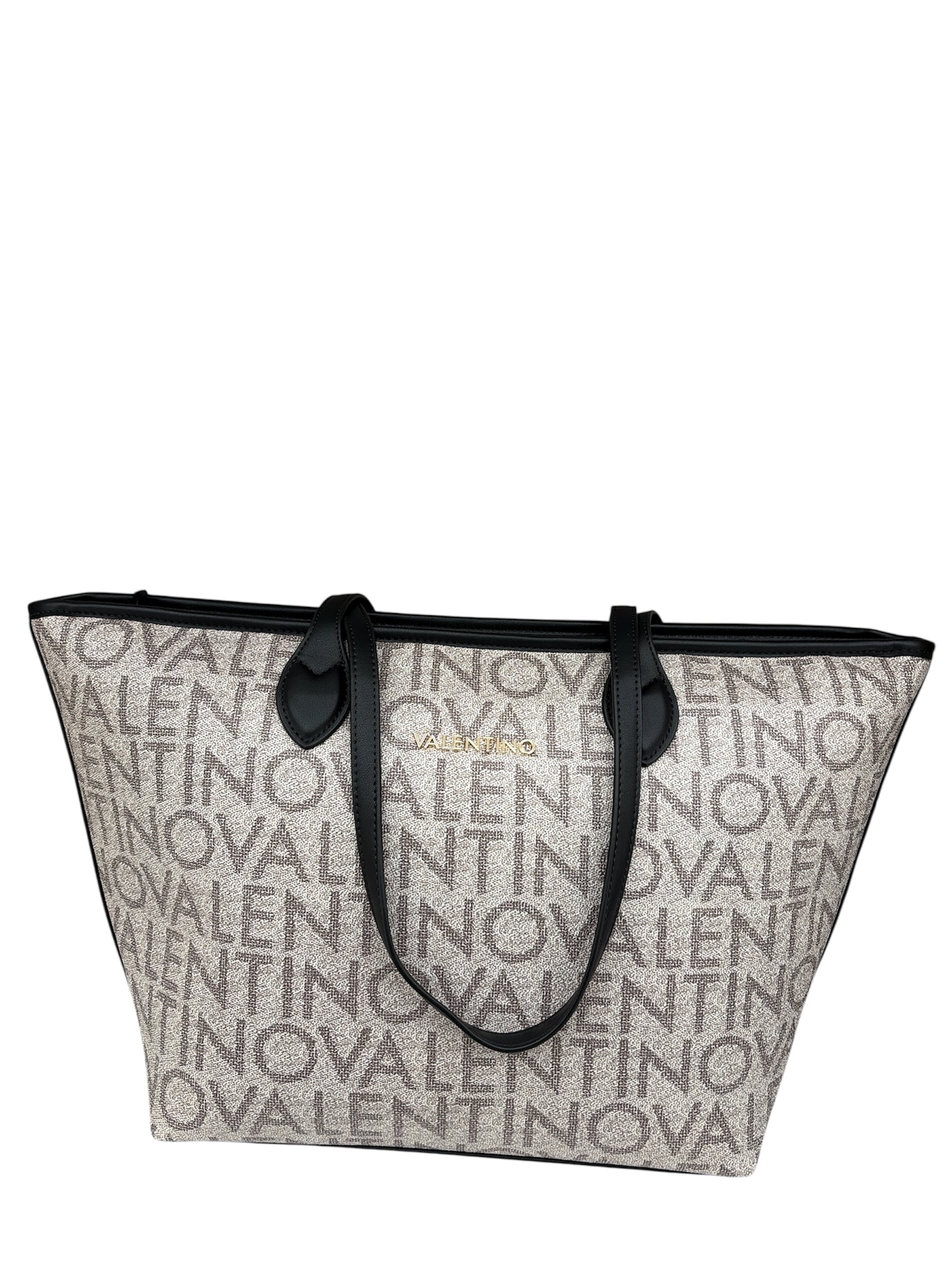 Mario Valentino Borsa A Spalle Logo Beige/Nero VBSA1F02