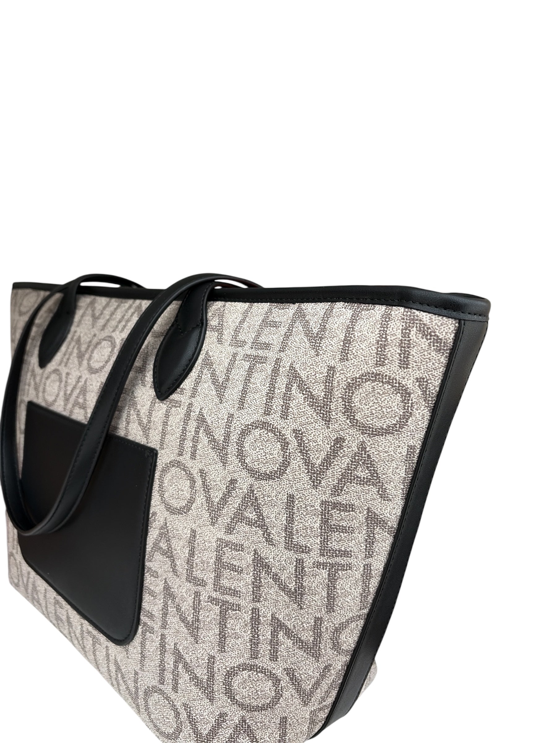 Mario Valentino Borsa A Spalle Logo Beige/Nero VBSA1F02