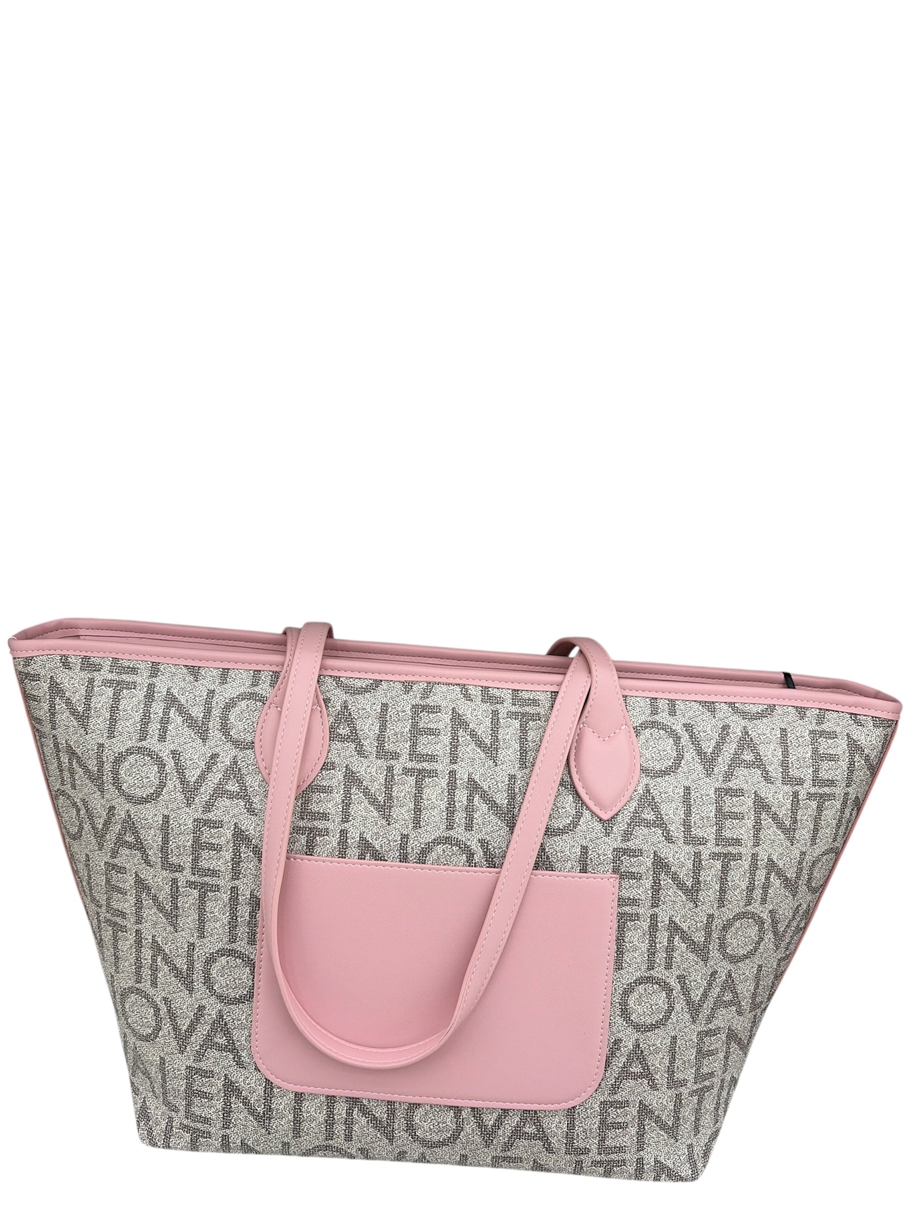 Mario Valentino Borsa A Spalle Logo Rosa/Beige VBSA1F02