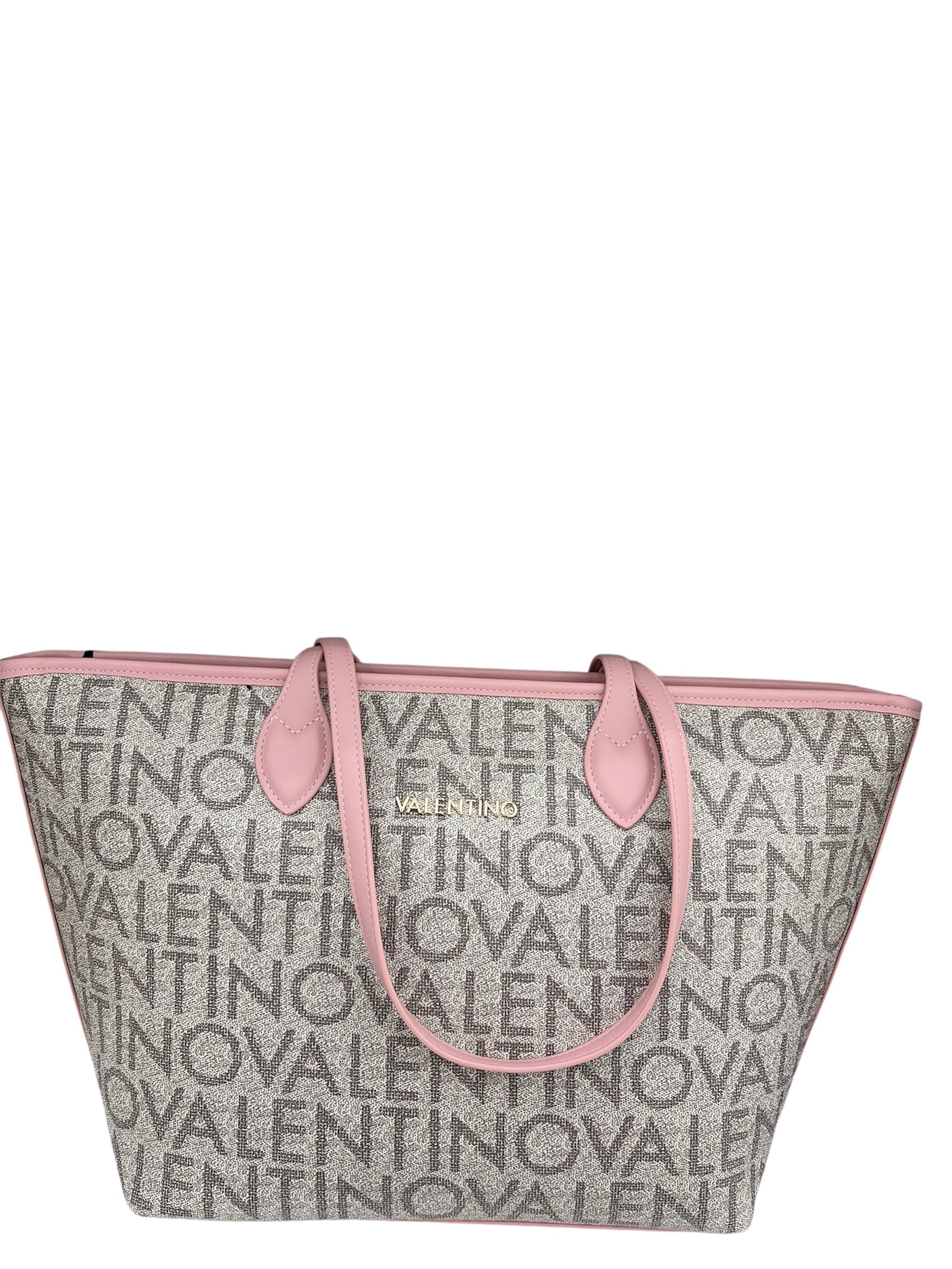 Mario Valentino Borsa A Spalle Logo Rosa/Beige VBSA1F02