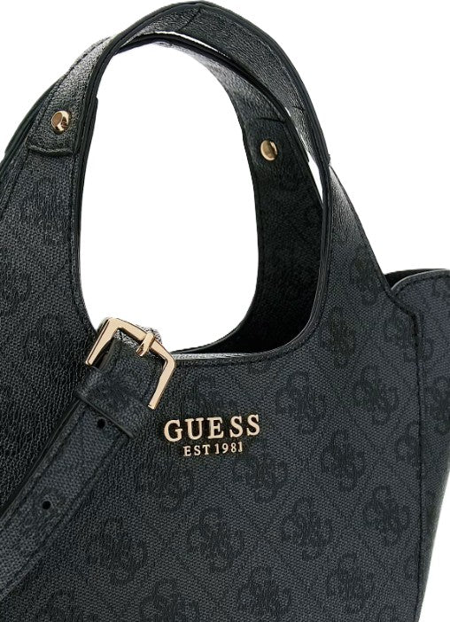 Guess Borsa a mano Calista Mini Logata Grigio Nero