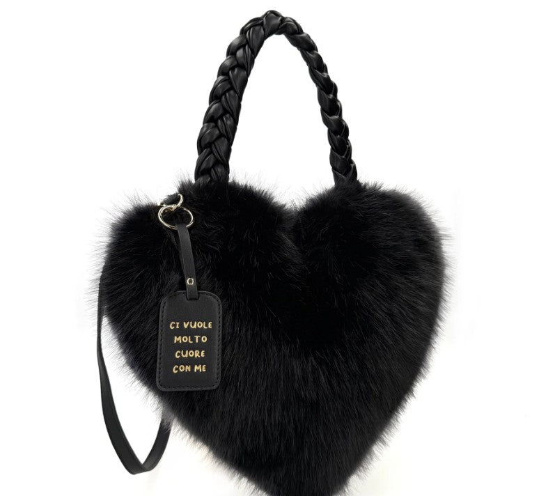 Le Pandorine Borsa a Spalla/Tracolla Fur Heart