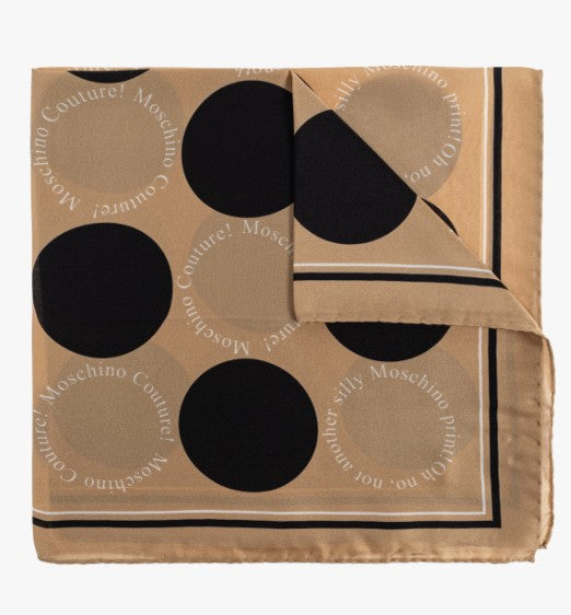 Sciarpa In Seta Beige e Nera