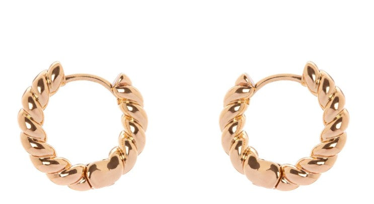 Piccoli orecchini cerchietto a treccia Domus - Oro