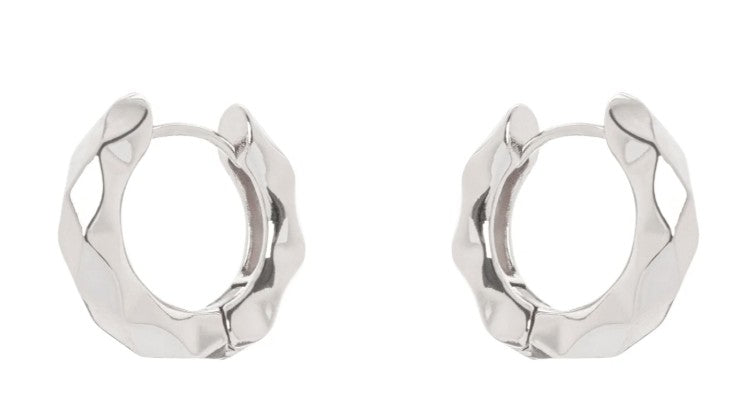 Orecchini cerchio sfaccettato Domus - Argento