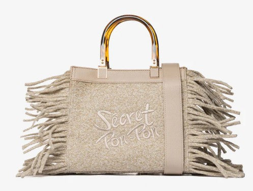 Secret Pon Pon Borsa media a mano/tracolla Beige