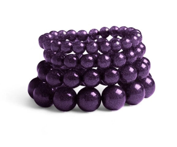 Mya Accessories Bracciale elastico multilinee con pietre in resina viola