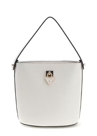 Guess Borsa a mano Patsie a secchiello Bianca