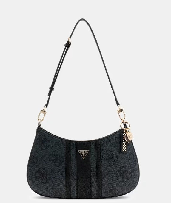 Guess Borsa a spalla Logo Noelle Logata Grigio/nero