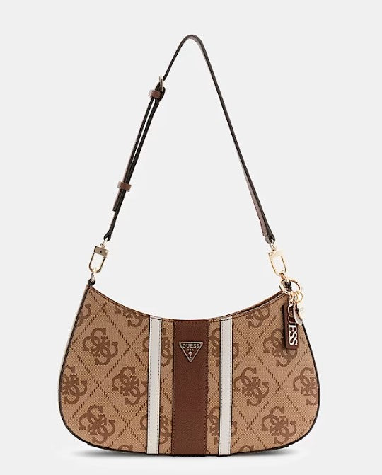 Guess Borsa a spalla Logo Noelle Logata Beige