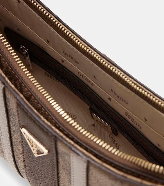 Guess Borsa a spalla Logo Noelle Logata Beige