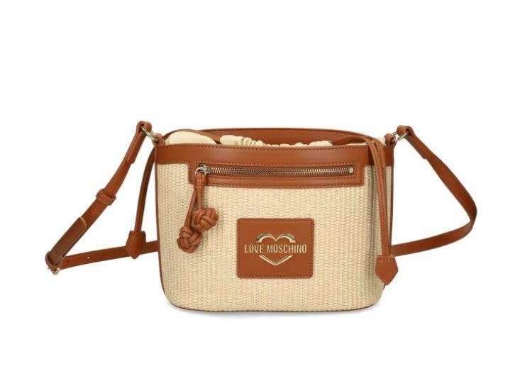 Love Moschino borsa a tracolla rafia/cuoio
