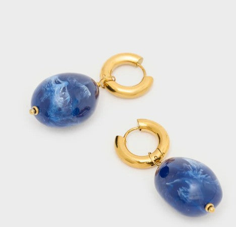 Nali' Orecchini Chiara Ovali Resina Oro/Blu LNOR0142