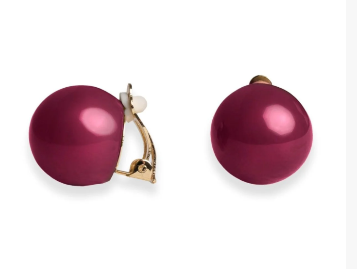 Mya Accessories Orecchini con sfera in acrilico fucsia a clip