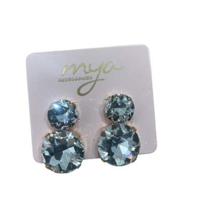 Mya Accessories Orecchini pendenti oro con pietra crystal